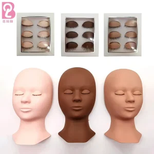 Lash Mannequin Head Cosmetology Practice Training Doll Rubber Face for Makeup Eyelash Permanent Makeup Accessories