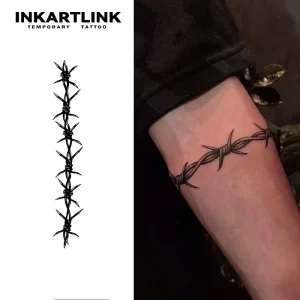 Lasting 2 Weeks Small Size Thorns Tattoo Stickers Black Organic Jagua Ink Herbal Temporary Semi Permanent Tattoo