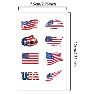 Light Luxury USA Mexico Canada Flag Temporary Tattoo Stickers Waterproof Easy Apply Body Art for Sports Makeup Fans
