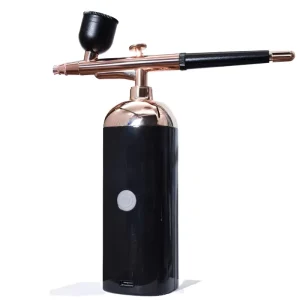 Lightweight Copper Rechargeable Gravity Feed Airbrush Kit Portable for Cake Decor Makeup Nail Art & Body Tanning
