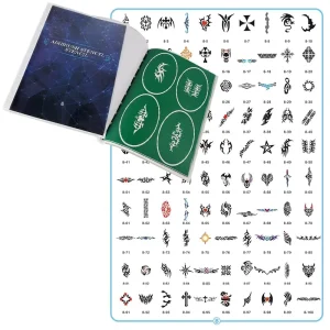 LinhaivetA Temporary Tattoo Book 8 Body Art Airbrush Stencis for Painting Templates