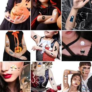 Link Rainbow LKT High End Halloween Luminous Temporary Tattoo Stickers for Boys Girls Paper Material Customized Logo Shape