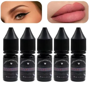 Lip Organic Non-Toxic Vegan Cruelty-Free Microblading Tattoo Ink 19-Color Semi Permanent Makeup Pigment 15ml Warranty