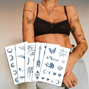 Long Lasting 2 Weeks Waterproof Sweatproof Cute Body Art Designs Herbal Jagua Temporary Tattoos Juice