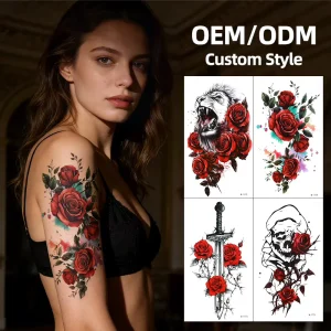 Long-Lasting Full-Arm Tribal Temporary Tattoo Sticker for Women