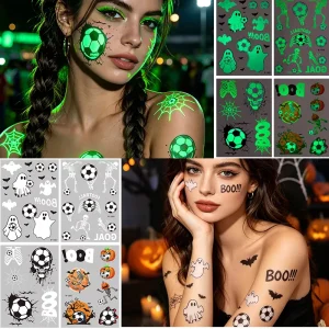 Long Lasting Non Toxic Breathable Glow Luminous Soccer Ghost Birthday School Events Halloween Indian Eco Friendly Temporary