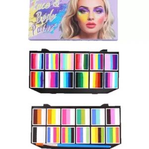 Long Lasting Rainbow Natural Plant-Based 10g Safety Certified Face & Body Paint Kit Professional