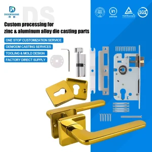 Long Lasting Rust Proof Zinc Alloy Die Cast CNC Machined Entry Door Lock Lever Powder Coated Custom Processing Hardware Parts