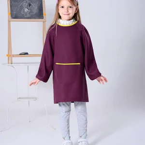 Long Sleeve Baby Bibs Waterproof Eating Bib Children Drawing Painting Kids Baby Polyester Smock Apron with Pocket