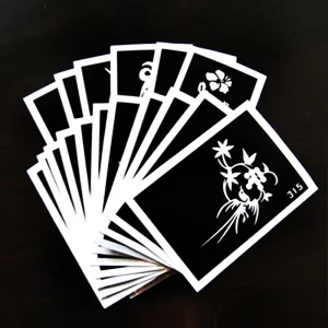 Low Price Custom Glitter Tattoo Sticker Henna Glitter Transferable Tattoo Template Sticker Tattoo Supply