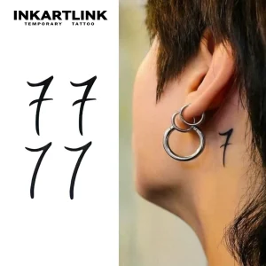 Lucky Number 7 Tatuajes Long Lasting Tattoo 15 Days Waterproof Natural Fruit Juice Body Art for Men Women Bulk