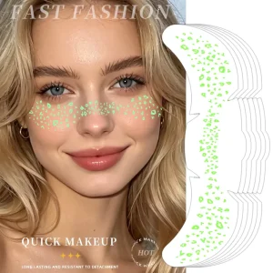 Luminous Glow Dark Freckle Patch Temporary Tattoo Stickers Waterproof Paper Body Face Makeup Decals Nightclub Festival