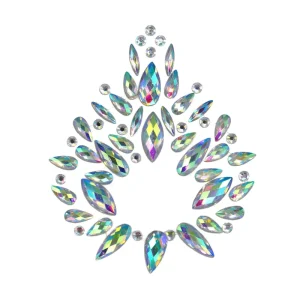 Luminous Mermaid Face Body Rhinestones 3D Temporary Tattoo Glow in the Dark Sticker for Carnival Party