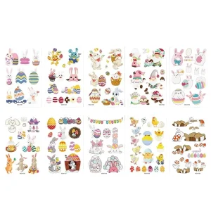 Luminous in Dark Cartoon Easter Temporary Tattoo Waterproof Sweatproof for Kids Stickers