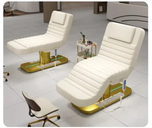 Luxury Beauty Salon Furniture Set 4 Motor Pu Leather Electric Massage Cosmetic Bed