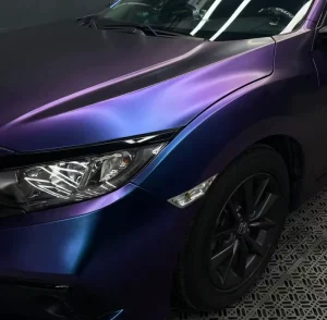 Luxury Car Wrap Paint Protection Film PET Flexible Matte Purple Charm Blue Vinyl Wrap 3 Year Warranty Adhesive Strong