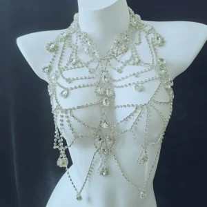 Luxury Crystal Diamond Body Chain Women Party Wedding Fashion Jewelry Elegant Layered Design Body Chains