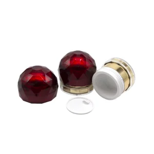 Luxury Face Cream Box 50g Spherical Red Jewel Plaster Cream Jar Empty Plastic Jar Eye Cream Jar