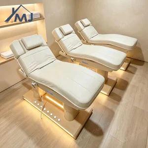 Luxury Facial Spa Massage Treatment Table Curved Salon Electric Beauty Lash Bed