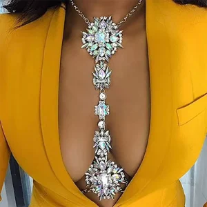 Luxury Sexy Body Chain Inlaid Shiny Faux Crystal Elegant Body Chain Jewelry Decor