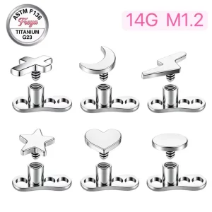 M1.2 ASTM F136 Titanium Zircon Piercing Micro Dermal Anchor Body Skin Clavicle G23 Dermal Anchor HypoallergenicPiercing Jewelry