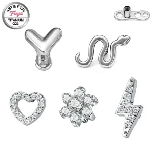 M1.2 Astm F136 Custom Titanium Zircon Piercing Micro Dermal Anchor Classic Body Skin Clavicle Dermal Anchor Piercing Jewelry