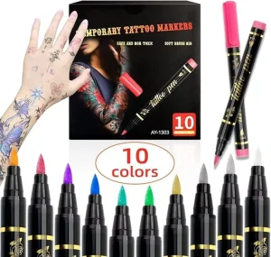 M18 Body Markers for Skin – 10-Color Temporary Face Painting Body Art Painting – for Kids Adults Youth Women Men Cosplay Party
