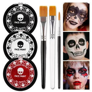 MSDS Certificate Non Toxic Natural Plant Makeup Water Activated Face Paint Palette Brush Set Children Face Body Painting Kit