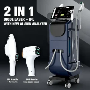 Magnetic Suction Filter IPL & Diode Laser 2 in 1 Machine High Power Skin Treatment Hair Removal Machine