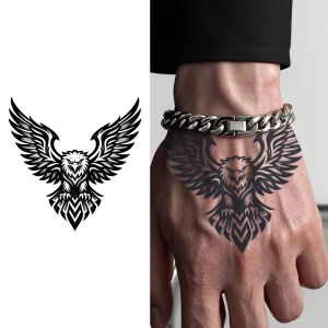 Majestic Eagle in Flight Temporary Tattoo Semi-permanent Tattoo Waterproof Lasting 2 Weeks Realistic Herbal Tattoo Stickers