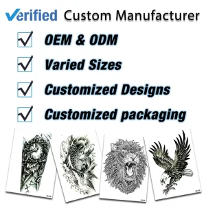 Make Your Own Designs High Quality Water Transfer Body Art Custom Temporary Tattoo Stickers