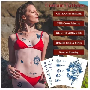 Make Your Own Logo Packaging Cover Custom Temporary Sticker Tattoos and Semi Permanent Tattoo Sticker