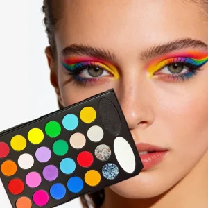 Makeup Artist Grade Non Toxic Water Based Skin Harmless Face Body Paint Set Shiny Glitter Pigment for Festival Stage Performance