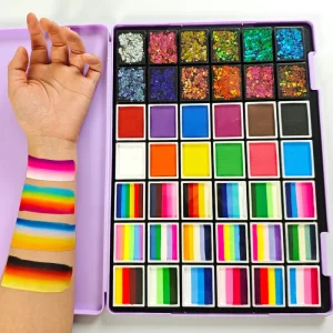 Makeup Beautiful Rainbow DIY Glow in the Dark Natural Plant Face & Body Paint Kits Safe Non Toxic for Festivals Parties Children