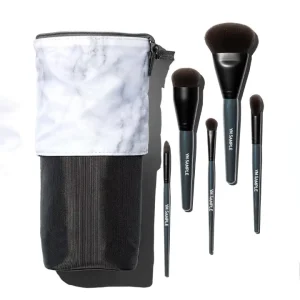 Makeup Brush Set With Marble Travel Bag Soft Hair Cosmetic Tools Portable Makeup Artist Brush Kit