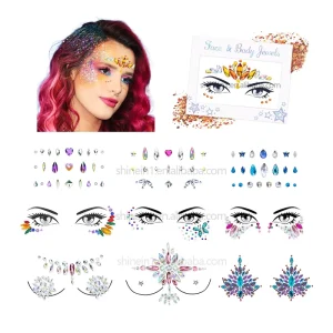 Makeup Diamonds Face Gems Adhesive Crystal Rhinestone Tattoo Body Face Jewels Stickers for Women Decoration