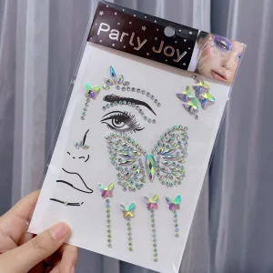 Makeup Eye Jewels Butterfly Masquerade Festival Gems for Face Party Joy Party Face Crystal Sticker