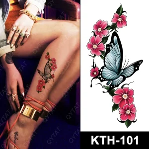 Makeup Girls Women Sexy Beautiful Color Mixed Designs Waterproof 3D Temporary Sticker Tattoo Butterflies and Flowers