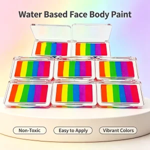Makeup Party Halloween Cosplay Body Painting Neon 6 Color Art UV Rainbow Water Based Face Baby Paint Palette