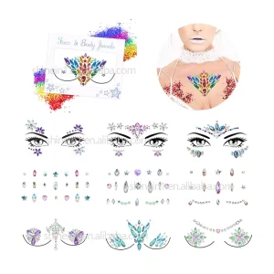 Makeup Rhinestone Face Gem Temporary Tattoo Adhesive Crystal Body Jewels Stickers for Decoration