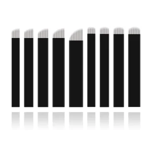 Manual Microblading Tattoo Blades Disposable Eyebrow Needle Straight Curved Permanent Makeup Blade For Salon Training