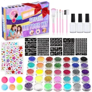 Manufacturer Body Tattoo Stencil Templates Hand Use Tattoo Sticker Glitter Tattoos Kit for Boys and Girls Party