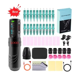 Manufacturer Direct Professional Electric Tattoo Machine Kit LCD Display Battery-powered Tattoo Pen Gun Permanent Feature Supply