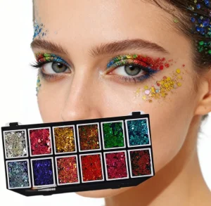 Manufacturer’s 12 Color Mineral Face Body Paint Set Pressed Glitter Cream Gel Chunky Glitter Paste Eye Shadow Palette Children’s