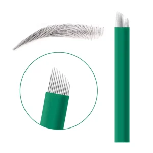 Manufacturing Supply Sterile ISO9002 304 Stainless Steel Disposable Eyebrow Embroidery Microblading Needles for Manual Pens