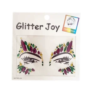 Mardi Gras Body Sticker Tattoo Crystals Rhinestone Face Art
