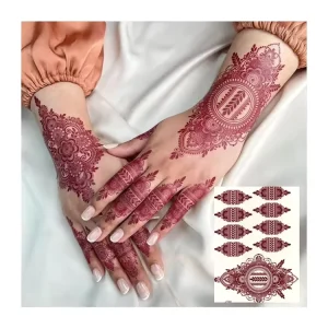 Maroon Water Proof Temporary Mehndi Instant Henna Tattoo Stickers