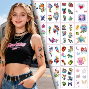 Matte Realistic Waterproof Temporary Tattoo Stickers Customizable Sexy Fashionable Body Art for Face Natural-Look Non-Reflective