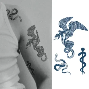 Medium Size Sweatproof Lasts 2 Weeks Waterproof Jagua Temporary Fake Semi Permanent Tattoo Sticker
