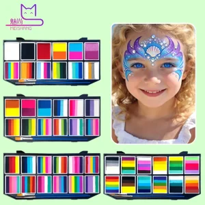 Mei Shang Water Based Face & Body Paint Palette with Paint Stick for Kids’ Halloween Makeup & Festival Occasions